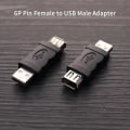 Miniatyrbillede 2 af 5: Firewire Ieee 1394 6-polet hun til Usb2.0 konverter computer kabel stik Black