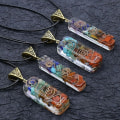 Miniatyrbild 4 av 5: Merkaba 7 Chakras Kristallstenar Orgonhänge Generator Energiackumulator Orgonit Hex Chakra Hänge Halsband Unisex A