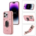 Kompatibel med iPhone 14 Pro Max Armor Ring Lommebok Bakside Deksel - WELLNGS Pink