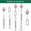 Miniatyrbillede 5 af 5: Markise Hardware Kit 8mm Skygge Sejl Installations Hardware Kit Anti-rust Rustfrit