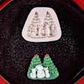 Miniatyrbillede 5 af 5: Chokoladeform Jul Serie Silikon Material Bagetilbehør Til Køkken Christmas series