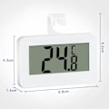 Miniatyrbild 2 av 5: Digital termometer för kylskåp, kylskåpstermometer, LCD digital vattentät kyl- och frys termometer med stativ (vit)