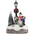 Miniatyrbilde 1 av 4: Juledekorasjon, snøhus med fargerike blinkende LED-lys juleharpikshus mikrolandskap juledekorasjoner juletre