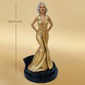 Miniatyrbilde 1 av 5: Marilyn Monroe-statue med pidestall, sexy kjoledukke, ornament, hjemmekontor, samleobjekt, bursdagskakedekor, julegave