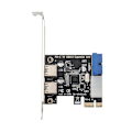 Miniatyrbillede 1 af 4: PCI-E til USB 3.0 Udvidelseskort 19-Pin Konverter Ekstern 2 Port USB 3.0 Dobbelt USB 3.0 Grænseflade Til PC Desktop
