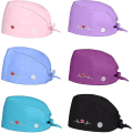 Miniatyrbillede 1 af 4: 6 stk. Bouffant Scrub Cap, Åndbar Justerbar Arbejdshatte, Unisex Trykt Hætte Til Personlig Pleje Fornødenheder, Flerfarvet Og En Størrelse