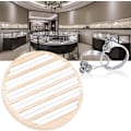 Miniatyrbillede 3 af 5: Træ Smykke Display Bakke, 6 Slots Ring Ørering Display Opbevaring Holder Hvid Læder Indsæt Organizer Smykke Display Detailhandel, 14.95x1.7cm
