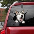 Miniatyrbild 1 av 2: Bilsticker för bil, SUV, fönster, Pitbull Crack Rottweiler Crack Car Decal för hundar (husky)