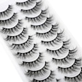 Miniatyrbild 5 av 5: Kattögonfransar 10 Par Lösögonfransar Fluffigt Naturligt Utseende Falska Ögonfransar 14mm Fransar Förpackning