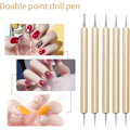 Miniatyrbild 4 av 5: Set med 10 prickpennor, verktyg för nagelkonst, verktyg för prickning av nagelkonst, präglingsmönster, prägling med olika storlekar på dubbelsidig prickning