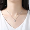 Miniatyrbillede 2 af 4: Snoning Hjerte Vedhæng Halskæde Til Kvinder Elegant Dame Frosted Sølvfarvet Kraveben Choker Charm Kæde Mode Smykker