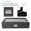 Miniatyrbilde 4 av 5: Watchbox / Klockbox 12 klokker Carbon Luxury modell i sort CW012