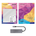 Miniatyrbild 3 av 3: USB-C Hub - NANO KABEL - 4 USB-C honportar - USB-C PD 100W - Aluminium 10 cm - Grå