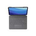 Miniatyrbild 1 av 2: Tangentbordsfodral - LOGITECH - Combo Touch - För iPad Pro 11" (M4)(2024) - Bakgrundsbelyst tangentbord - Flexibel ställning