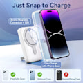Miniatyrbild 4 av 6: Snabbt laddningsbart externbatteri, 2x USB-C, USB, Lightning, 22,5 W, 10 000 mAh - Vention (FHTW0) - Svart