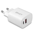 Miniatyrbild 1 av 3: LINDY 20W USB Typ A & C laddare - Tillbehör - USB Power Delivery PD 3.0 - Smartphones och surfplattor