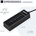 Miniatyrbild 2 av 2: USB Typ C-hub - IGGUAL - 4 USB 3.0-portar - 5 Gbit/s - Svart - Kompatibel med alla USB Typ C-enheter