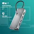 Miniatyrbild 2 av 5: NGS WONDER DOCK 8: 8-i-1 USB-C dockningsstation med WIN/MAC-HDMI-SD/TF-LAN - 60W PD-laddning - 3 X USB3.0. ALUMINIUM. plug-and-play