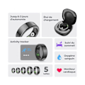 Miniatyrbild 2 av 6: Intelligent ring - Ksix - XS - Storlek 8 - Noir - Aktivitetsmonitor - Autonomi 3 dagar Svart