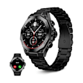 Miniatyrbild 1 av 6: KSIX Titanium Black Round Dial Smart Watch med 1,43" AMOLED-pekskärm, Bluetooth 5.3-anslutning, vattentäthet
