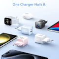 Miniatyrbild 6 av 6: GaN-laddare, Typ-C, USB, PD30W, dubbel snabbladdning - Vention (FEQL0-EU) - Blå