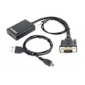 Miniatyrbild 2 av 3: VGA / M + Ljudjack 3,5 + USB till HDMI / F-adapter - Svart - 0,15 m