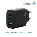 Miniatyrbild 2 av 4: Laddare - MOBILIS - 65W GaN - 2 USB-C & 1 USB-A - PC, surfplatta och smartphone