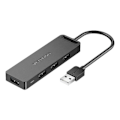 Miniatyrbild 2 av 2: Vention Hub - CHMBB - 4-portars USB 2.0 Hub med 0,15 m strömadapter, svart.