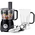 Miniatyrbild 1 av 4: Multifunktionsrobot - RUSSELL HOBBS - Mattsvart 24732-56 - 600 W - 2,5 L skål - Rostfria blad - Vändbar skiva - Mattsvart Mattsvart och krom accent
