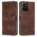 Dream Triangle skinntelefonveske med lang snor for HMD Pulse Pro Brown