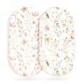 2-pack stretchiga spjälsängslakan - Universell passform för ovala/rektangulära Moseskorgar