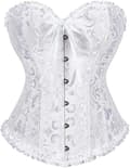 Korsetttoppar för kvinnor, Bustier Shapewear Underkläder, Spets Midja Push Up Bodysuit Vit Vit White XS