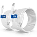 Apple USB-C till USB-C snabbladdningskabel för iPhone 15, 20W, 2-pack (2m).