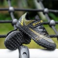 Miniatyrbild 4 av 5: Fotbollsskor för barn Halkfria fotbollsskor Klossar Gräs Fotbollssneakers Yj2026 Black 34