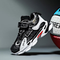 Miniatyrbild 2 av 5: Barn Basketskor Mode Pojkar Flickor Sneakers Andas Sportskor X201 BlackRed 34
