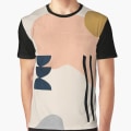 Miniatyrbild 7 av 7: Abstrakt beige solbränna Geometrisk konst 3 grafisk T-shirt Black L