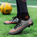 Miniatyrbild 4 av 5: Fotbollsskor för män Halkfria fotbollsskor Klossar Gräs Fotbollssneakers Yj1671 GrayOrange 44