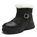 Miniatyrbild 1 av 5: Barn Vintersnöboots Varma ankelstövlar Tjejer Anti-halk vinterskor P825 Black 31