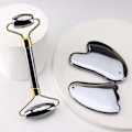 Miniatyrbild 1 av 3: Bärbar naturlig Jade Ansiktsmassagerulle Skönhet Ögonhals Minskar svullnader i ögonen Anti Aging Gua Sha Skrapbräda Scraping board1