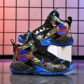 Miniatyrbild 3 av 5: Barn Basketskor Andas Sneakers Pojkar Flickor Sportskor Yj8768 Black 31