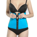 Miniatyrbild 5 av 5: Kvinnor Dragkedja Waist trainer Kroppsformare Korsett Latex Midja Cincher Underbyst Kroppsformkläder Kvinnor Slimming Slida Maggördel, lila M