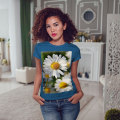 Miniatyrbild 3 av 3: Chamomile Photo Nature Dam Royal Bluet-shirt S