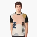 Miniatyrbild 6 av 7: Abstrakt beige solbränna Geometrisk konst 3 grafisk T-shirt Black M