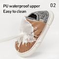 Miniatyrbild 2 av 5: Vinter Kvinnor Tofflor Bröd Skor Utomhus Inomhus Hem Skor Män PU Varm plysch Dual Purpose EVA Tjock sula Halkfri Barley White 40-41 insole 26cm