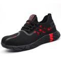 Miniatyrbild 1 av 5: Lätta, punkteringsbeständiga, skyddsarbetsskor för män Sneakers 3C3019 BlackRed 37