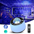 Miniatyrbild 2 av 2: Galaxy-projektor, nattlampa för barn, stjärnprojektor med Bluetooth / Högtalare / Fjärrkontroll /