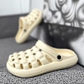 Miniatyrbild 3 av 5: Strandtofflor för män Modesandaler Utomhus Halkfria inomhusskor 3B2104 Beige 40-41