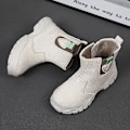 Miniatyrbild 3 av 5: Barn Vinter Snö Boots Varma Ankel Boots Pojkar Flick Anti-Slip Vinterskor E821 Beige 34