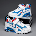 Miniatyrbild 3 av 5: Pojkar Flickor Sneakers Andas löparskor Mode Sportskor 3Ab817 WhiteBlue 34