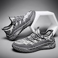 Miniatyrbild 3 av 5: Promenadskor för män Andas Flying Woven Mesh joggingskor Halkfria sneakers 3C9902 Gray 43